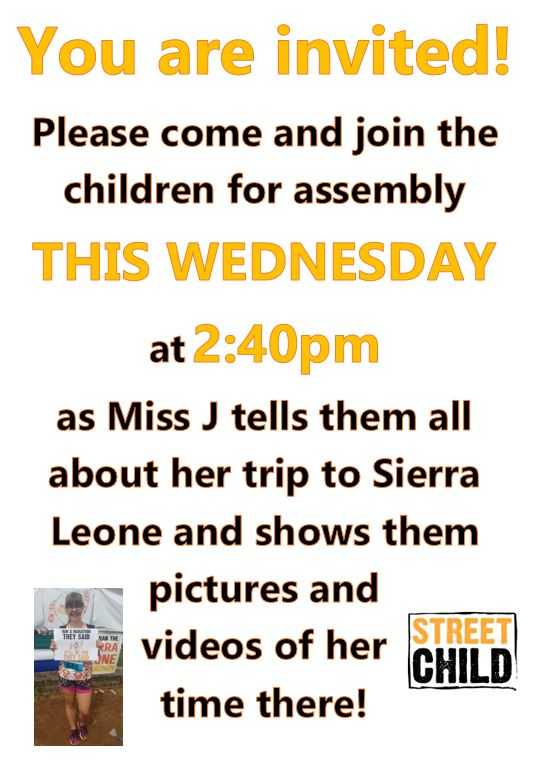 Street Child Assembly Notice